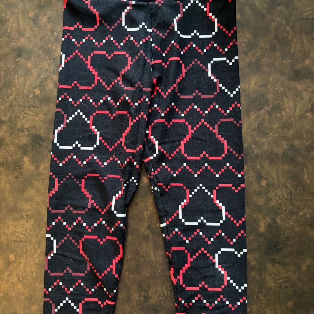 LuLaRoe Geometric Patterned Leggings - Red, Gray, Black